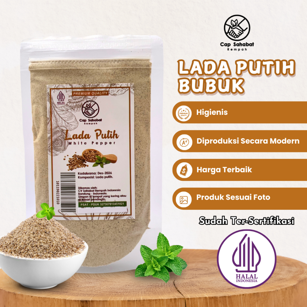 Jual Cap Sahabat - Merica Lada Putih Bubuk Ground White Pepper 100% ...