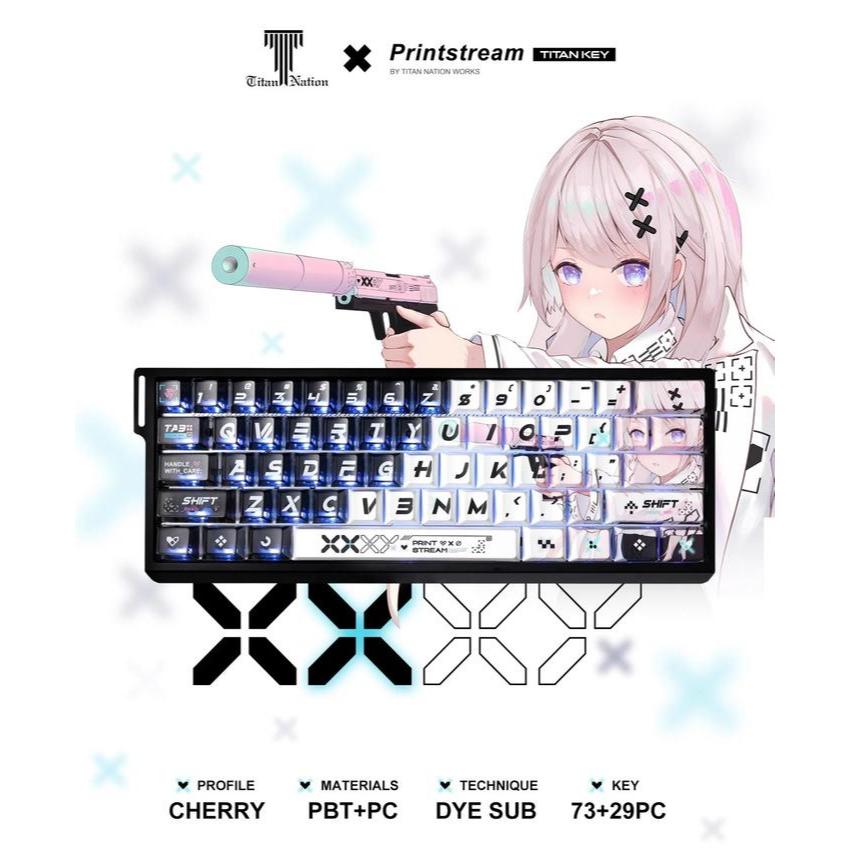 Jual TITAN NATION Printstream Girl PBT PC Dye Sub 73 Sets Cherry ...