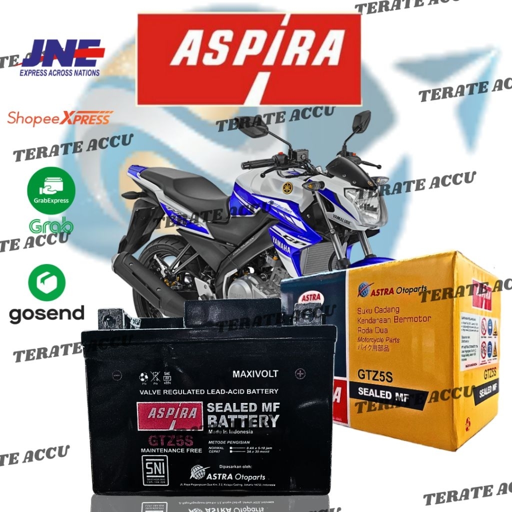 Jual Aki Motor Full Kering Aspira Astra Otopart GTZ5S YAMAHA Vixion ...