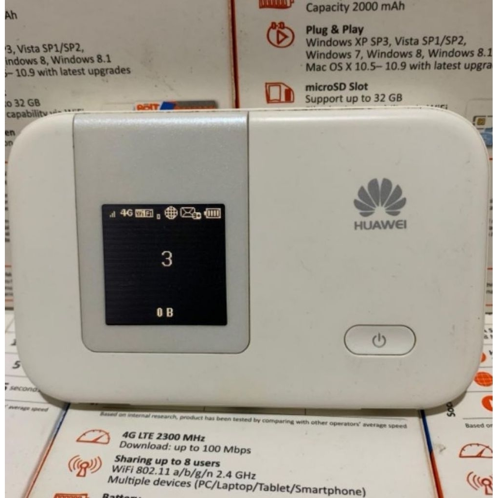 Modem Wifi 4G LTE Huawei E5372 Max Bolt Slim 1 Unlock Alloprator 4G LTE Band 1'8'40