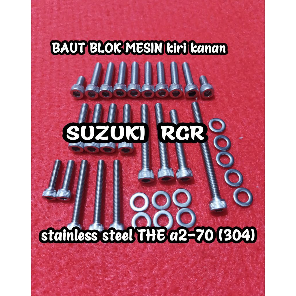 Jual Baut Blok Bak Mesin Set Rgr Stainless | Shopee Indonesia