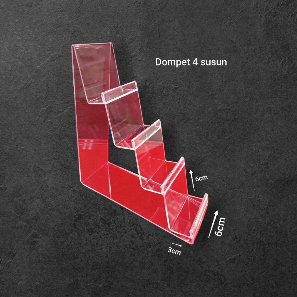 Jual Acrylic display tempat dompet tas 4 susun bahan super bening ...