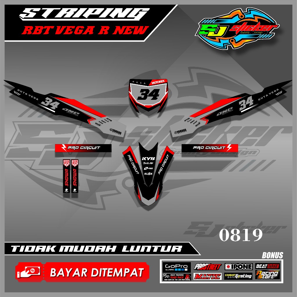 Jual 0819 STRIPING VARIASI RBT VEGA R NEW MOTOR BEEK RBT MODIF TERBARU ...