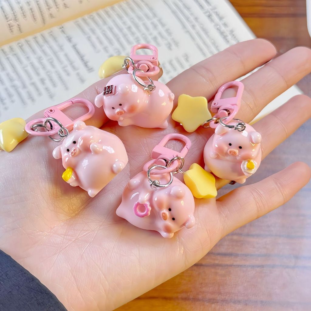 Jual babi piggy minuatur gantungan kunci keychain pajangan lucu figure ...