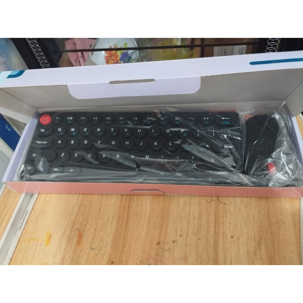 Jual Keyboard Mouse Wireless Mini Match Colors 2.4Ghz Tombol Bulat ...