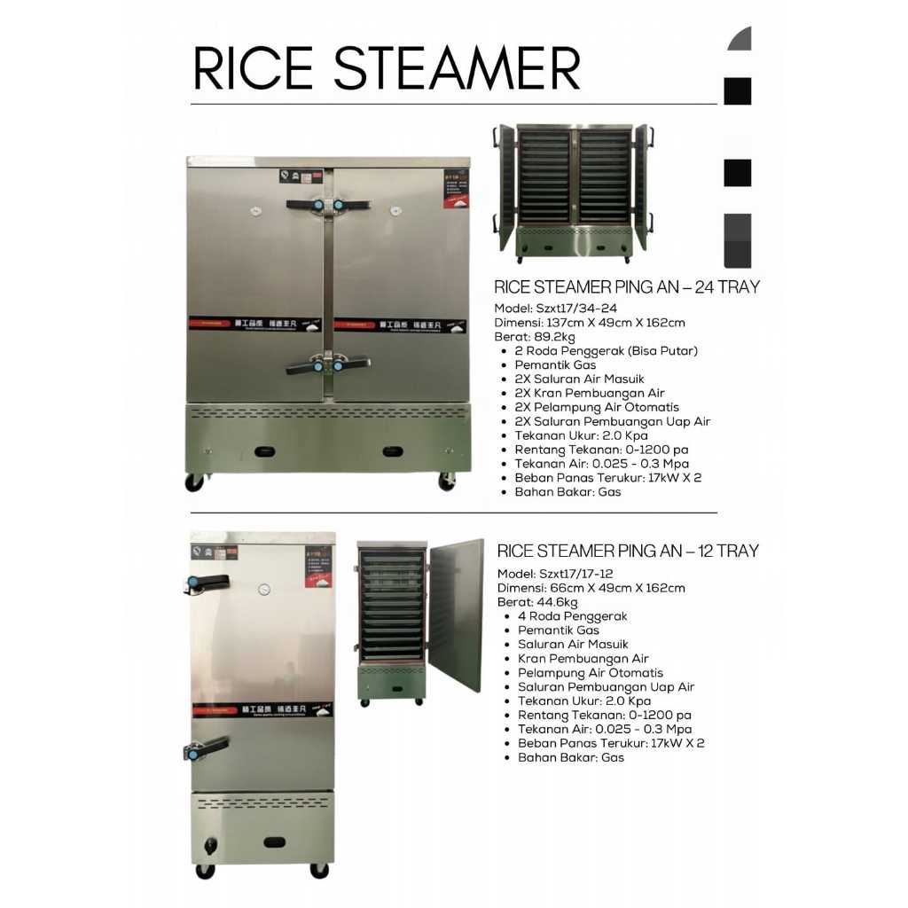 Jual Gas rice steamer 24 / 12 tray / mesin penanak nasi / mesin ...