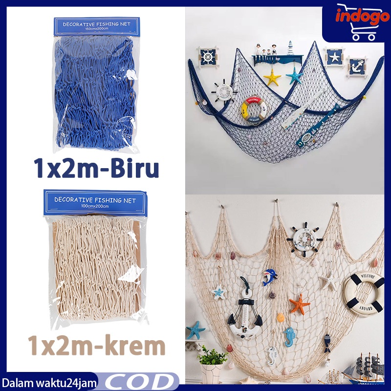 Jual 1m*2m Hiasan Dinding Jaring Kerang Dekorasi Dinding Ruma Jaring ...
