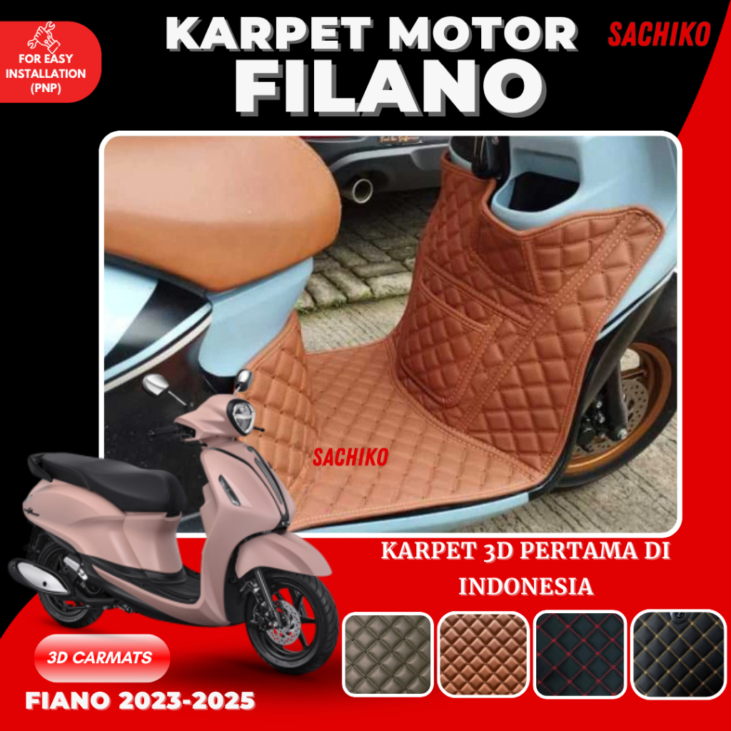 SACHIKO Karpet Kulit Premium 3D Yamaha Filano 2023 - 2026