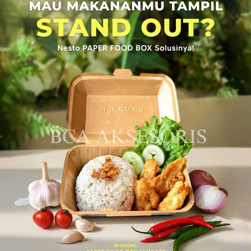 Jual Paper Foodbox Kraft - Kotak Nasi Kertas Ramah Lingkungan - Isi ...