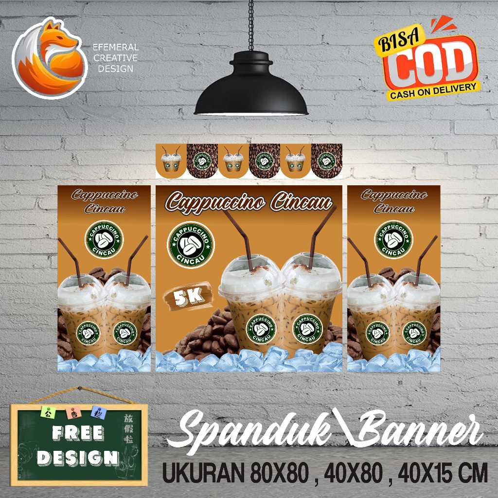 Jual SPANDUK BANNER BOOTH 80X80 , 40X80 , 40X15 CM CAPCIN FREE DESIGN ...