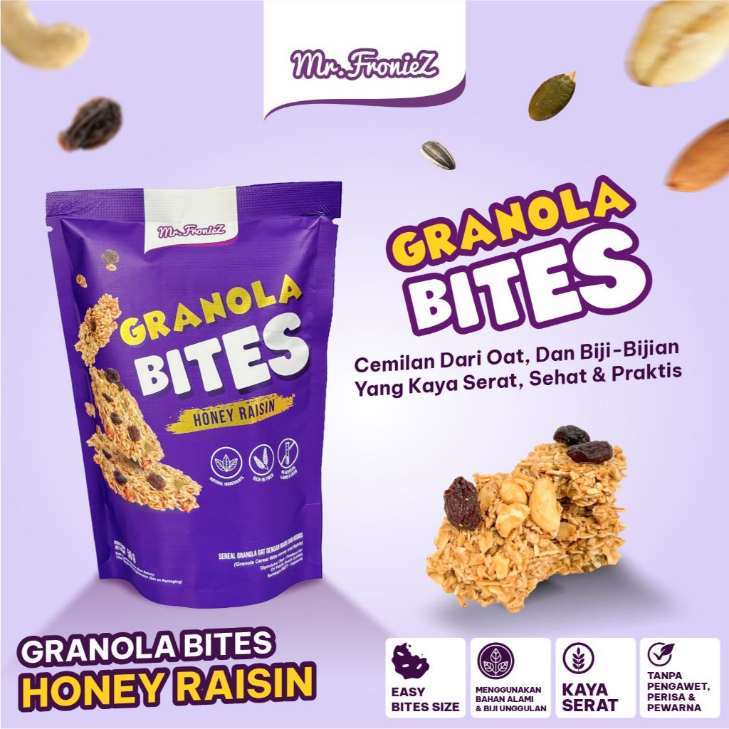 Jual Mr.Froniez Granola Bites Honey Raisin 50gr Oat Mente Kismis Madu ...