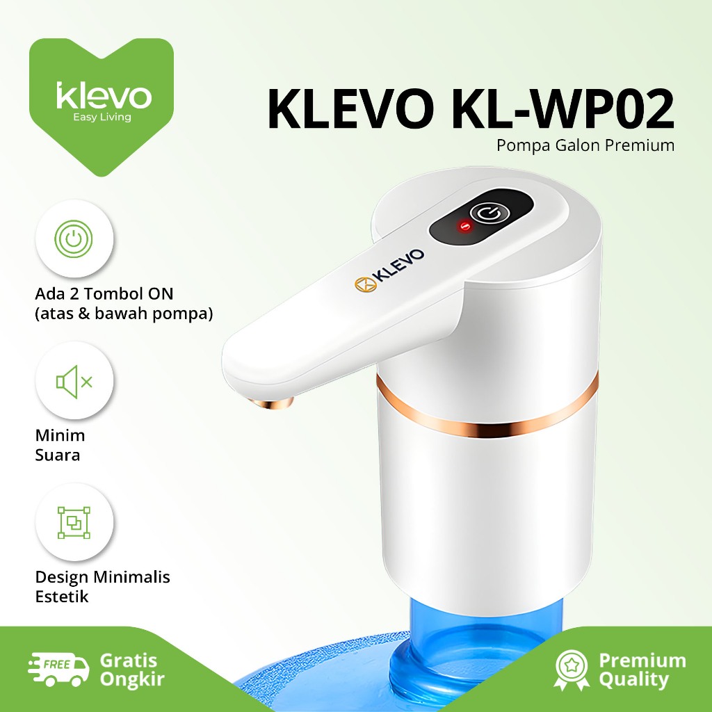 Jual KLEVO KL-WP02 Pompa Galon Elektrik Otomatis Premium Rechargeable ...
