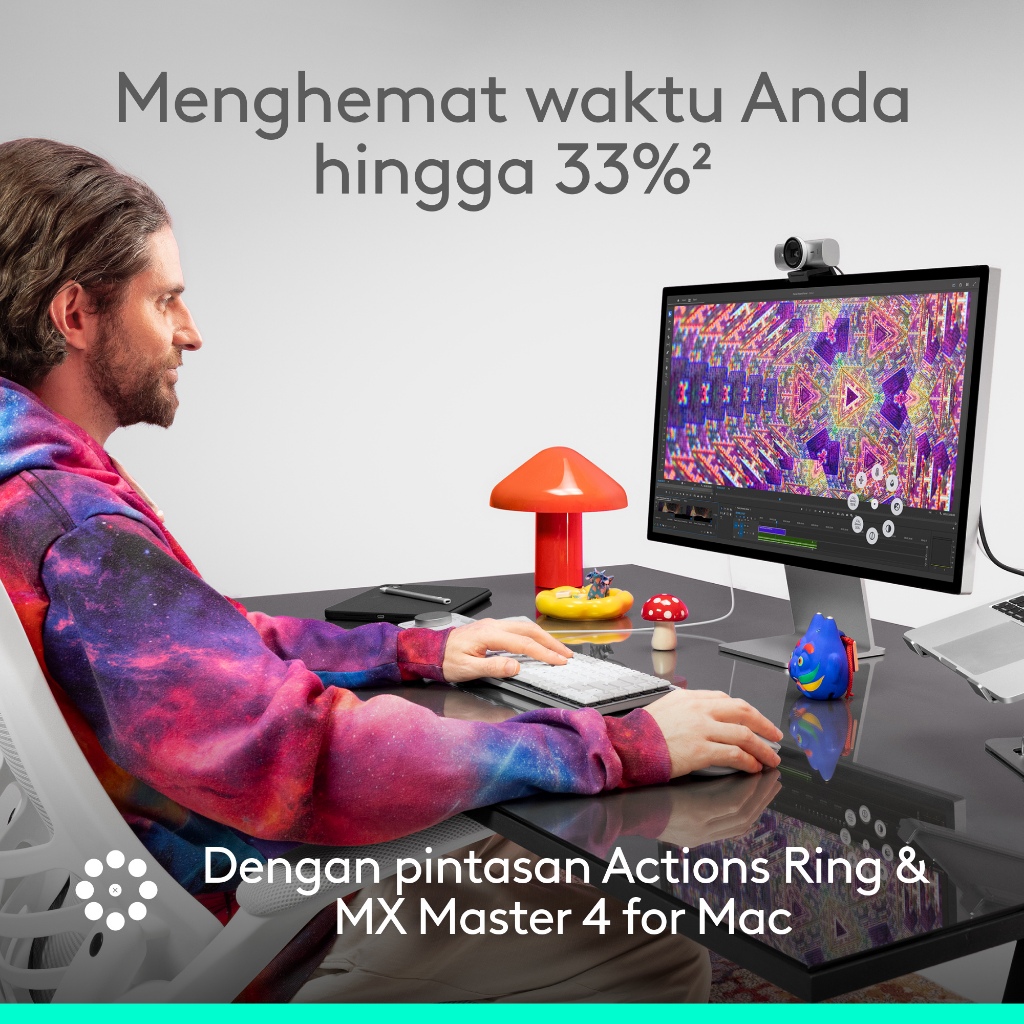 Logitech MX Master 4 - FOR MAC, Mouse Wireless Ergonomis dengan Feedback Haptik Berkinerja Tinggi, Scrolling Ultra Cepat, Pengisian Daya USB-C, Blueto (4)
