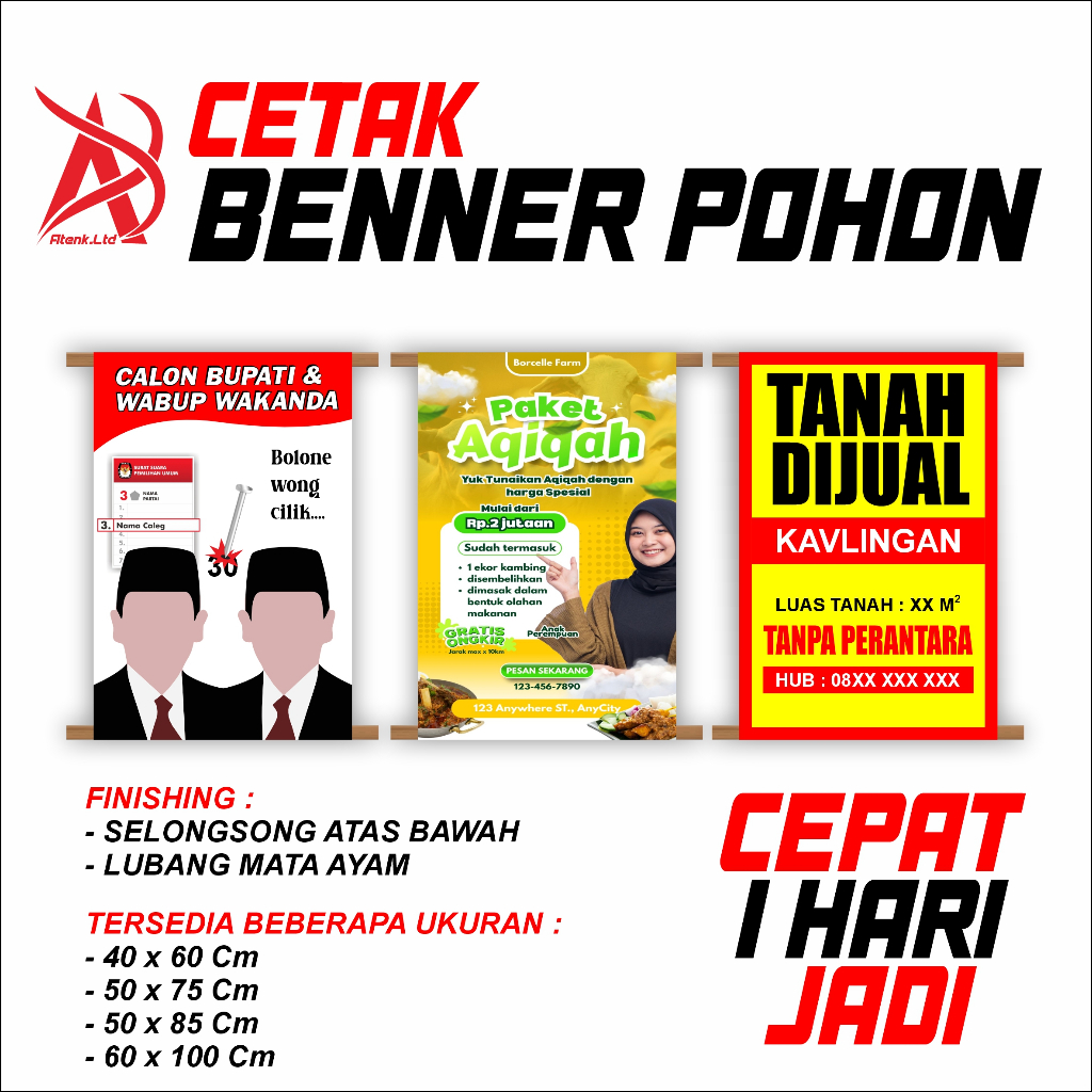 Jual BANNER POHON, BANNER RONTEG, SPANDUK MMT PINGGIR JALAN, BANNER ...