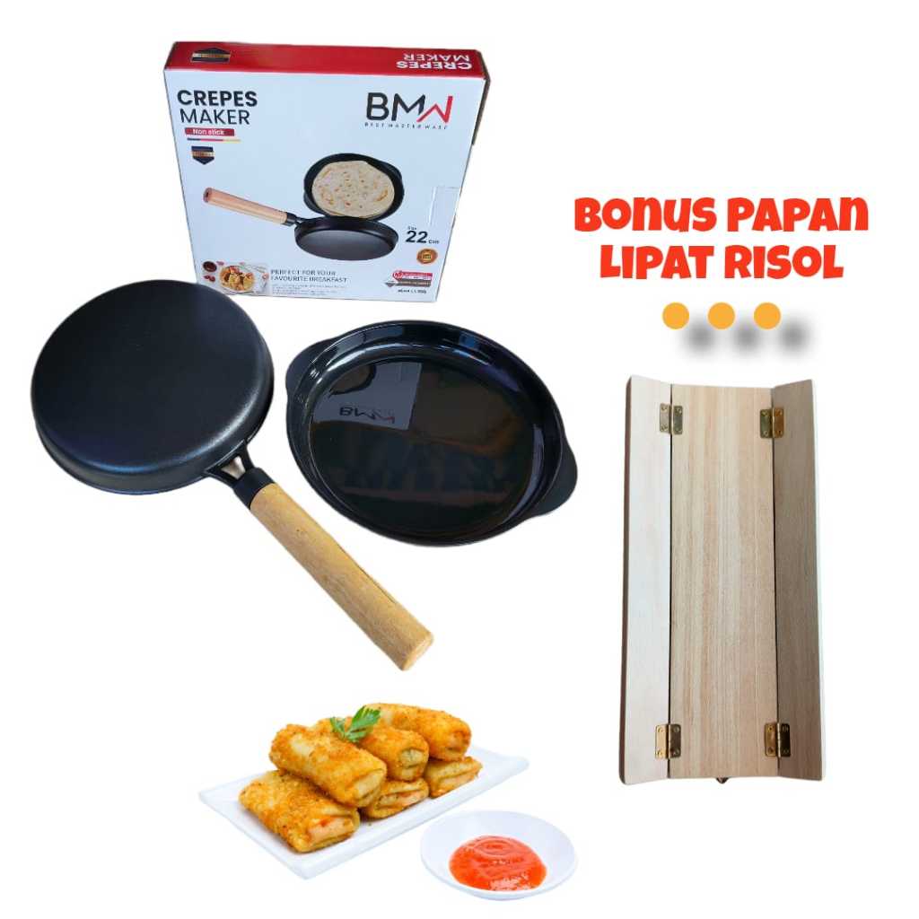 Jual GALAXY WAJAN TEFLON /CETAKAN KULIT LUMPIA RISOL (22CM) BMW Bonus ...