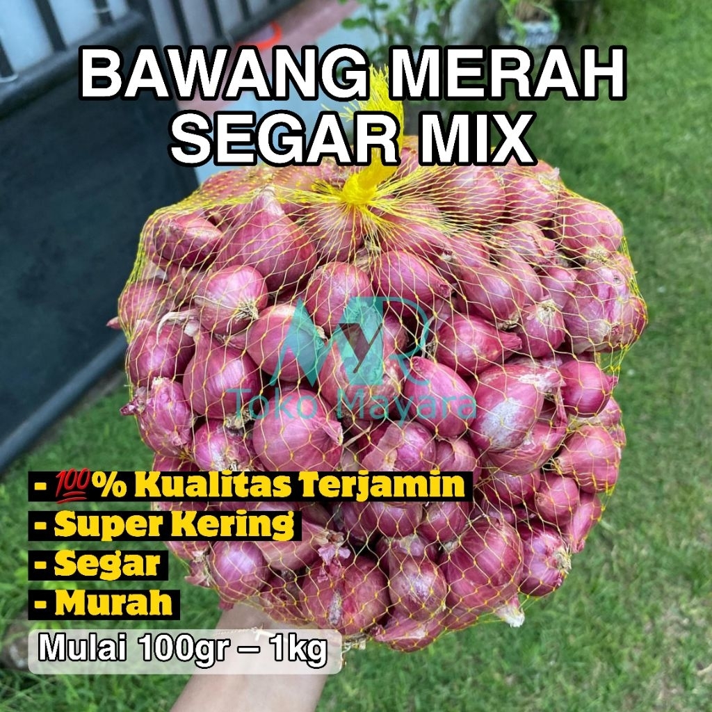 Jual Bawang Merah Super Fresh Ukuran Campuran Asli Brebes Free Jaring ...