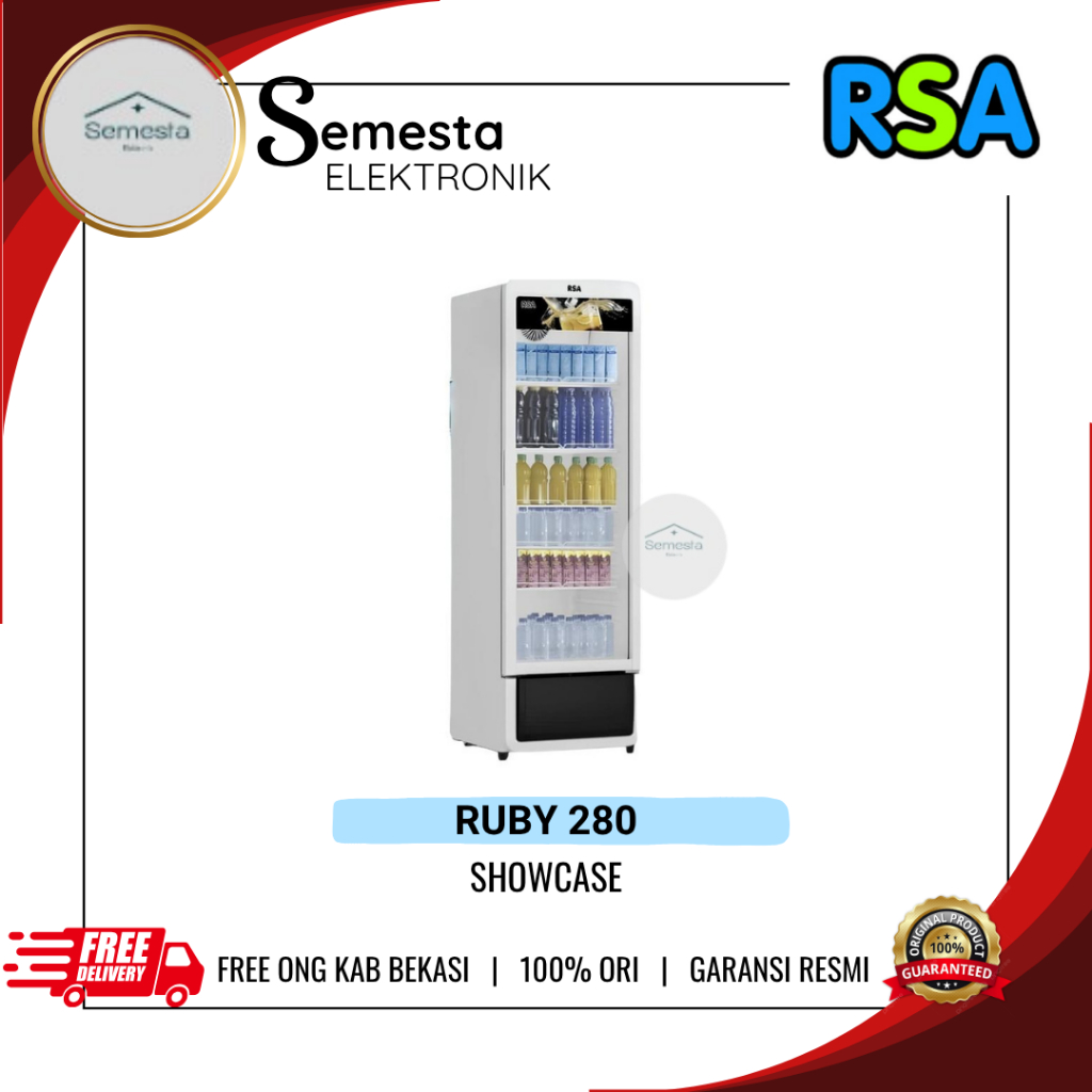 Jual RSA RUBY 280 Kulkas Showcase RUBY280 280 Liter Chiller NO FROST 5 ...