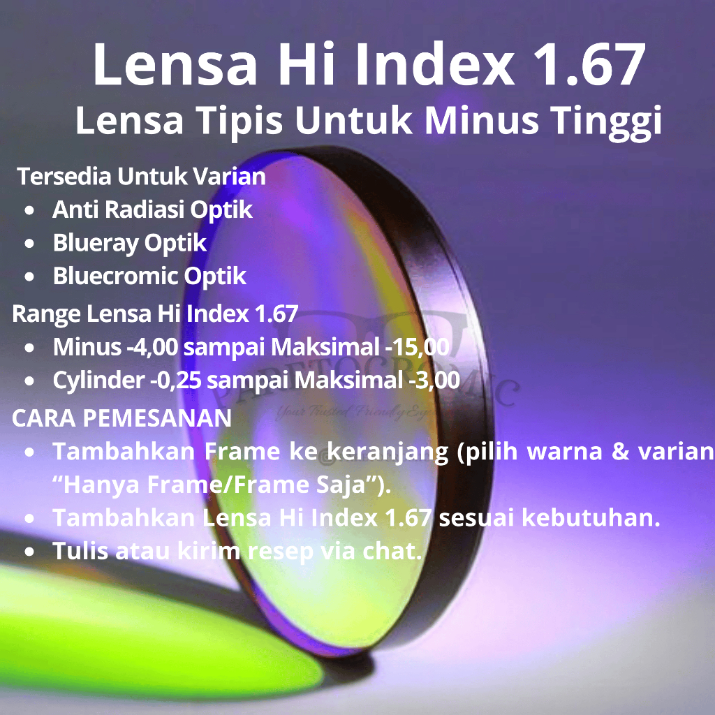 Jual Lensa Hi Index 1.67 – Lensa Tipis & Ringan Premium untuk Minus ...