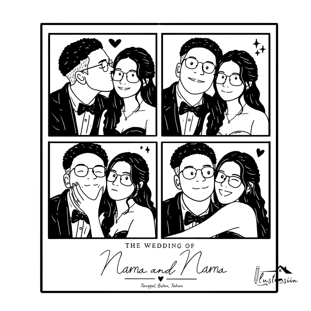 Jasa Ilustrasi Digital ( Model line art ) moment graphic
