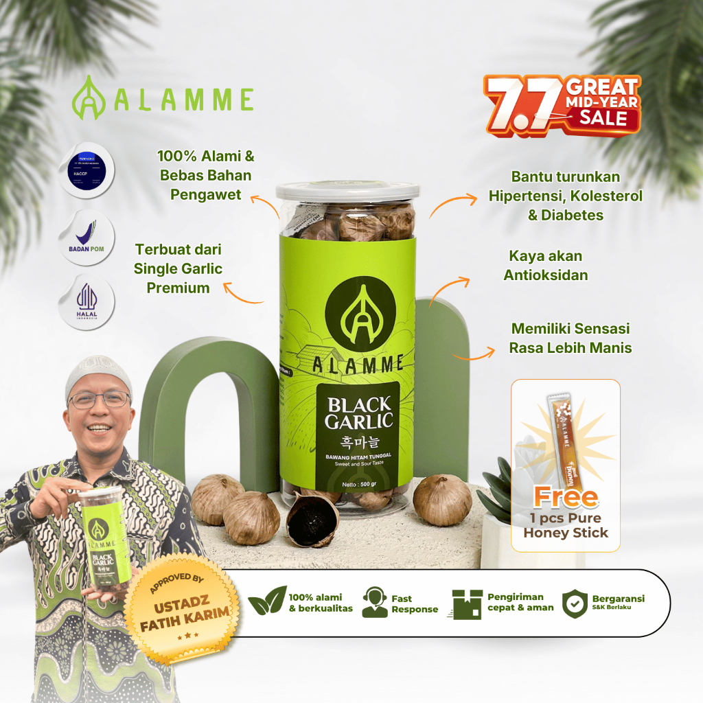 Alamme - Black Garlic Bawang Hitam Tunggal Premium 500gr