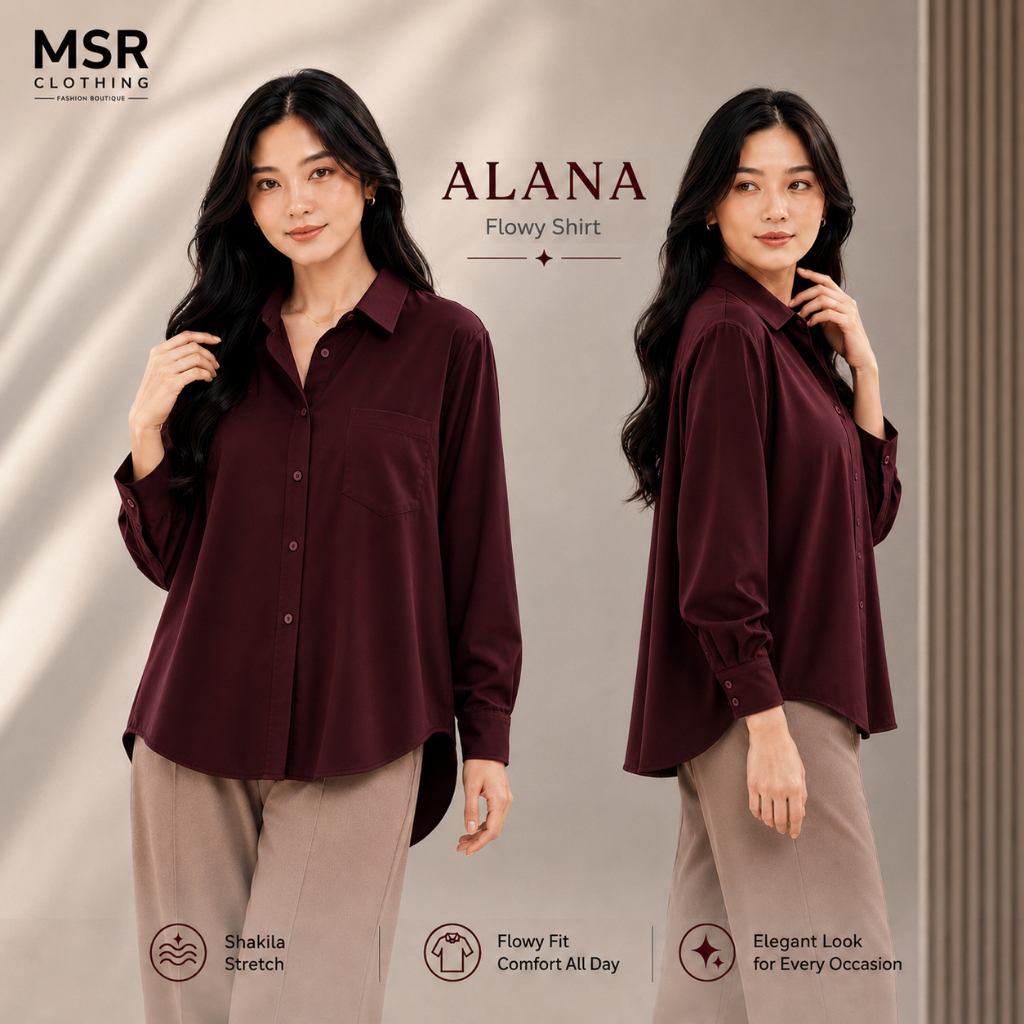 MSR62 CLOTHING - Kemeja Wanita Blouse Kerja Kantoran Kuliah…