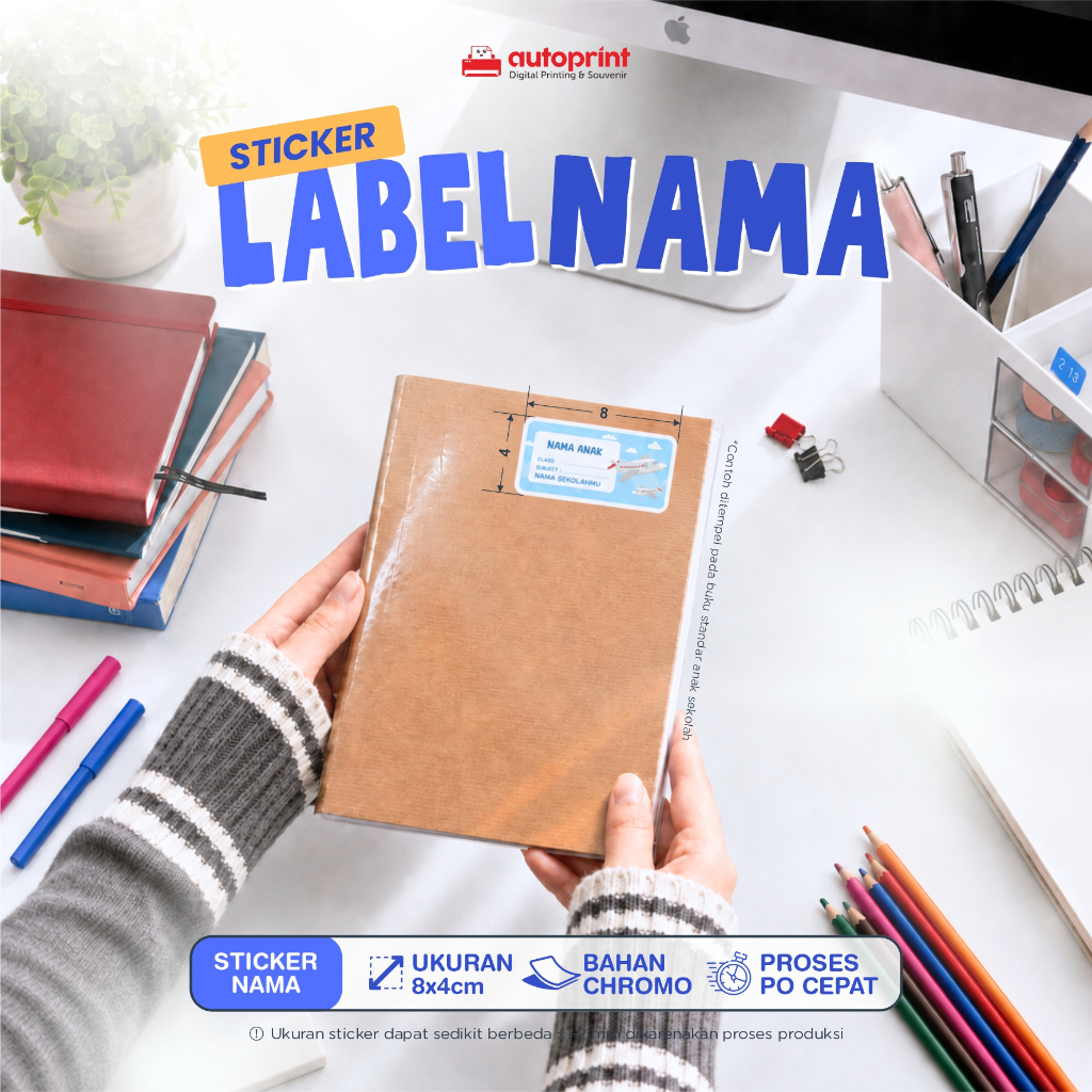 Jual Sticker Label Nama Anak Sekolah Custom 8x4 cm Isi 15 Pcs & 35 Pcs ...