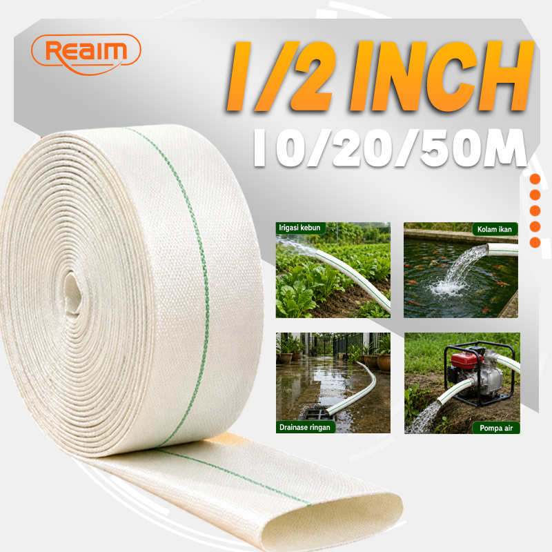Reaim selang air 10/20 meter 1/2 inci Kolam Ikan Tebal Anti Sobek Pertanian Sawah Irigasi