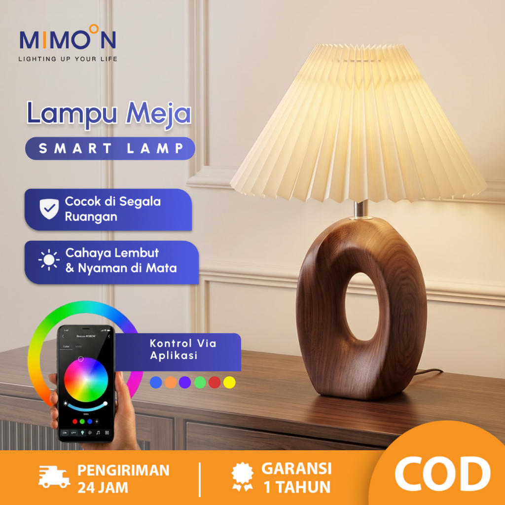 Jual MIMOON Lampu Tidur Aesthetic Lampu Meja Smart RGB Lampu Tidur ...