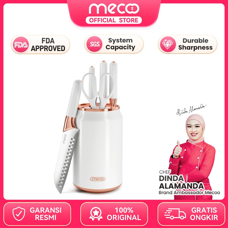 Mecoo Most Aesthetic Premium Knife Set 7 in 1 Ultra Sharp Pisau Dapur