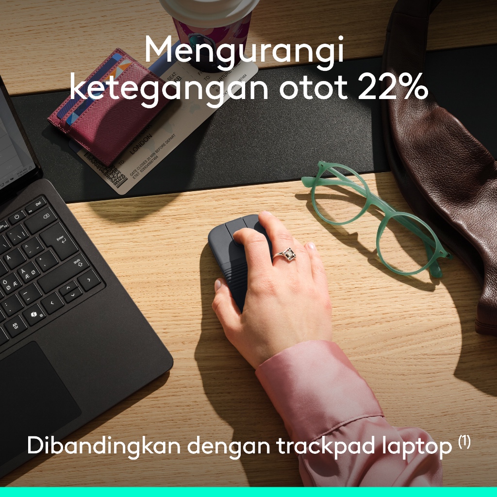 Logitech Mobi Fold, Mouse Perjalanan Ultra-Portabel, Kecil dan Ringan, Gulir Sentuh, Klik Tenang, 4K DPI, Bluetooth, untuk Windows PC, Mac, Chromebook (5)