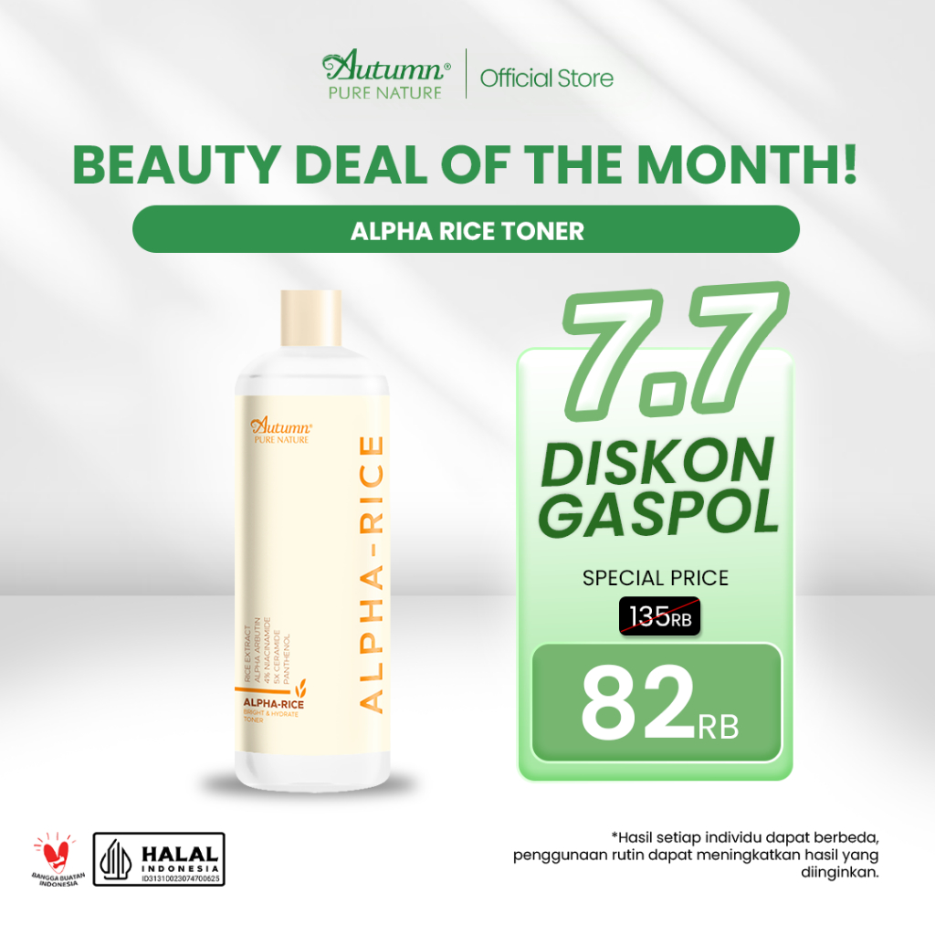 Jual Autumn Alpha Rice Bright Hydrate Toner 500ml (AART 500ML) | Shopee ...