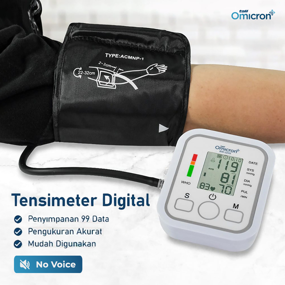 Omicron Tensimeter Digital Pengukur Tekanan Darah Akurasi Tinggi - BW-3205 Tanpa Suara