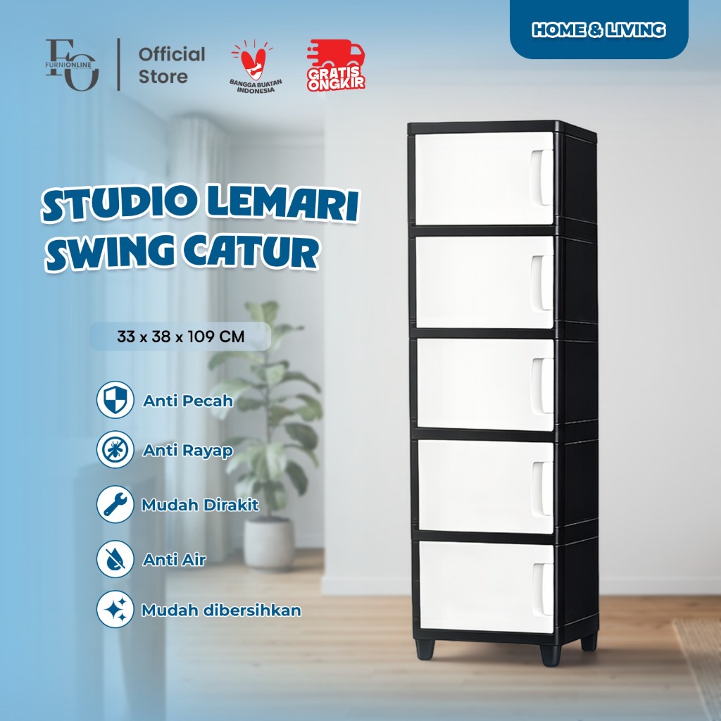AKAKO - Lemari Pakaian Laci Swing 1 Pintu " CATUR " Susun 2, 3, 4 & 5
