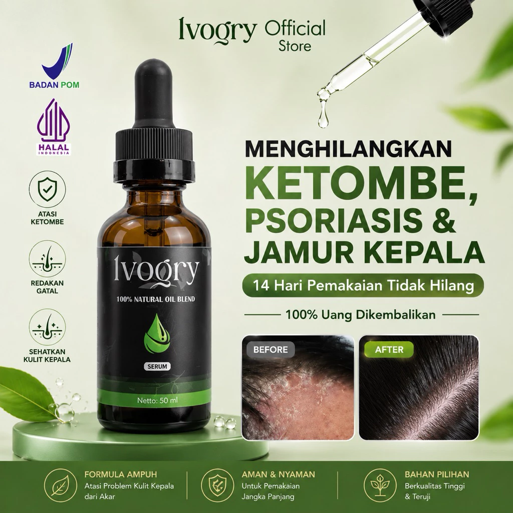 Serum Anti Ketombe Ampuh & Obat Ketombe Parah - Bantu Redakan Gatal & Kulit Kepala Berkerak - BPO - foto 1