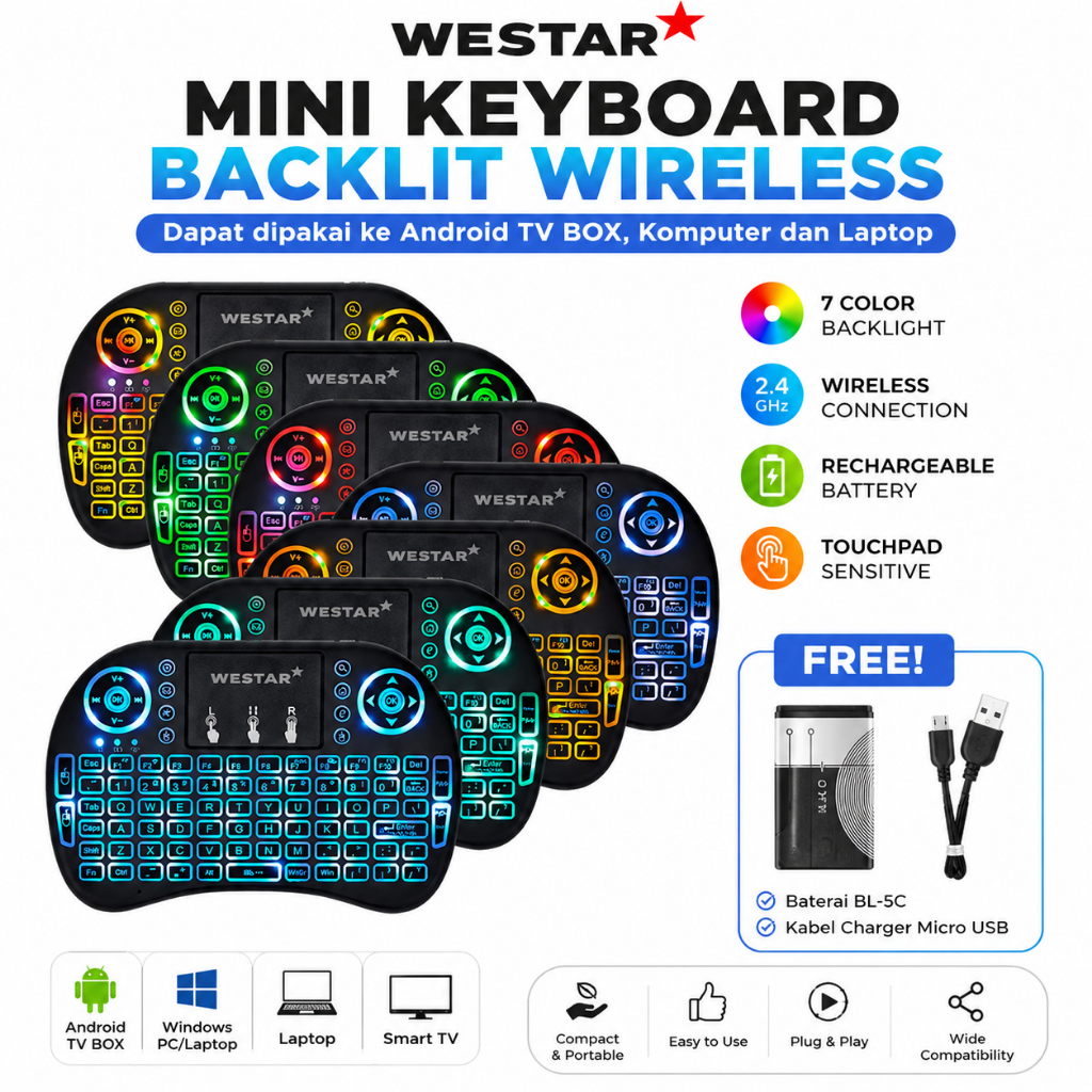 Mini Keyboard Wireless i8 2.4G Handheld Keyboard For PC Android TV Box