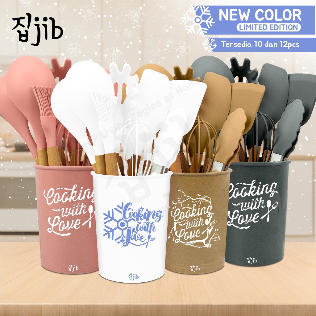 JIB Silicone Utensil Set / Kitchen Silicon Utensile Set + Bu