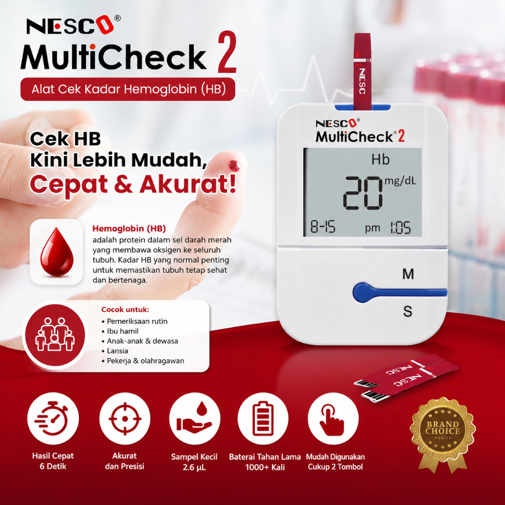 Jual Alat Cek HB NESCO Multicheck2 NW-01 Kit (Alat Cek Kadar Hemoglobin ...
