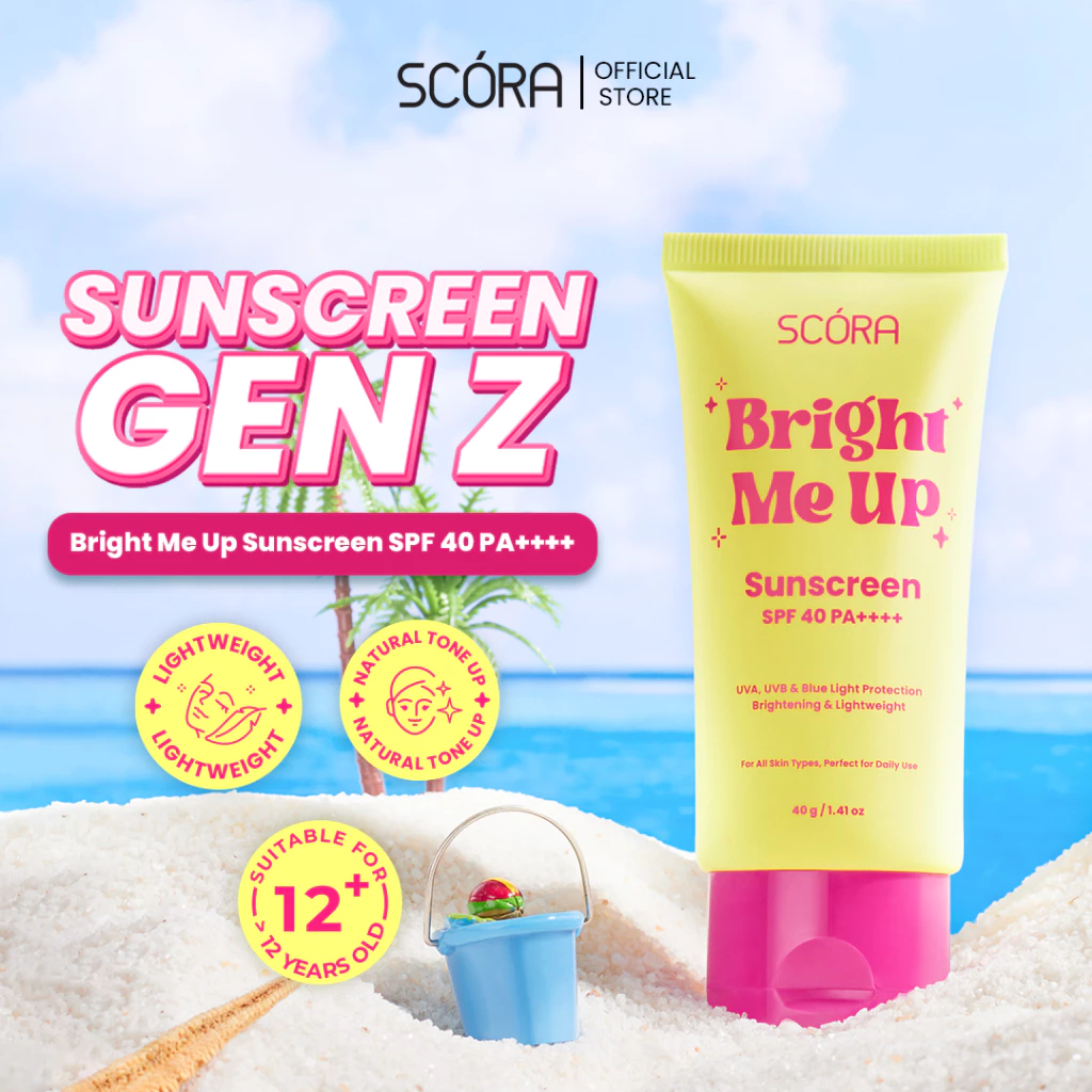 SCORA Bright Me Up Sunscreen 40 gr Sunblock Mencerahkan Melindungi UV Menyerap