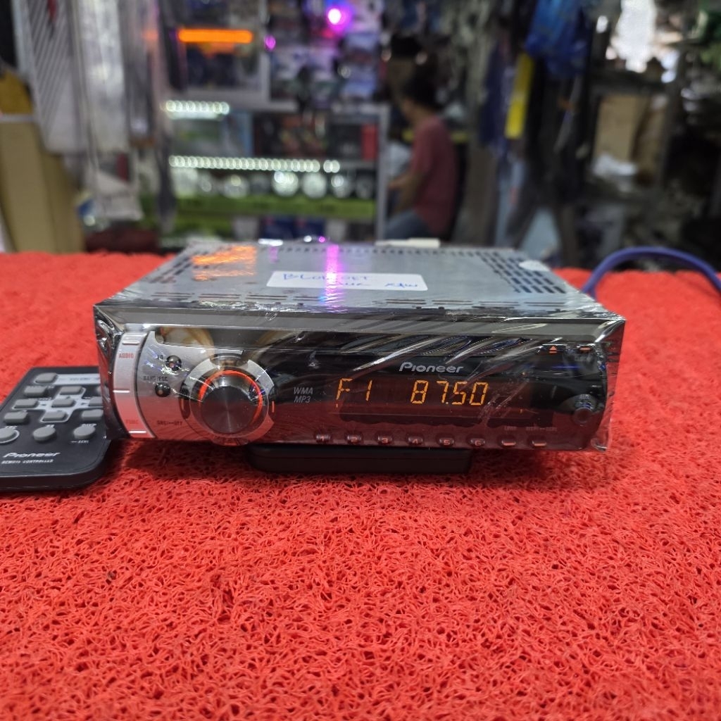 Head Unit Single Din Pioneer DEH-3087zy CD Aux Radio FM AM sudah dipasang Bluetooth