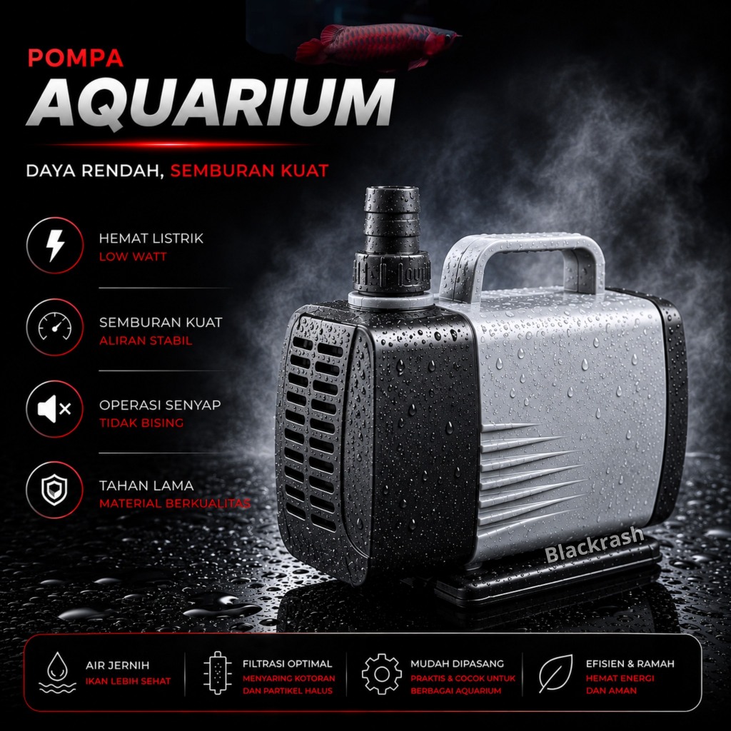 Pompa Untuk Aquarium Dan Kolam Ikan 2-3 Meter - Hemat Listrik Semburan kuat 4000L/H