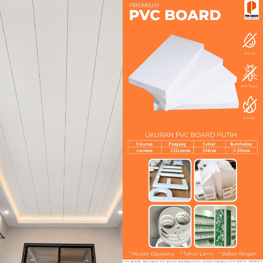 Jual PVC Board Lembaran 3mm - 20mm Ukuran 122x244cm | PVC Foam Board ...