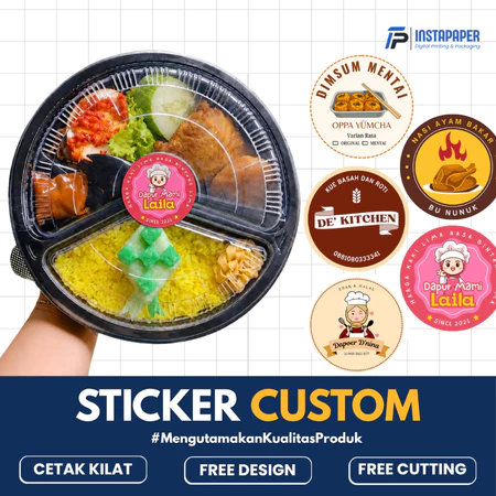 Cetak Stiker Logo Label Chromo/Bontak Dapat 250 stiker Free Design