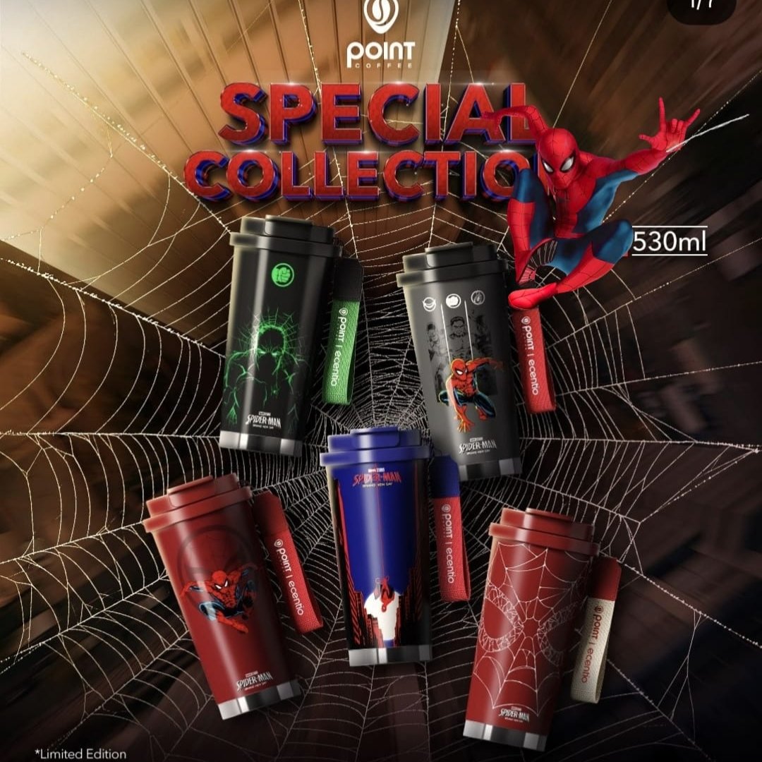 Jual Tumbler Spiderman Brand New Day Point Coffee Indomaret Spider-man ...