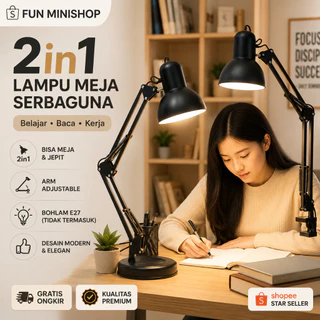 Lampu Meja Arsitek 3 Posisi Penjepit E27 60W