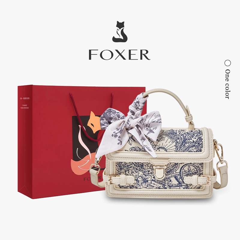 FOXER Tas Bahu Wanita Yang Ringkas dan Portabel Tas Tangan Yang Elegan dan Mewah Tas Selempang Yang Stylish dan Klasik
