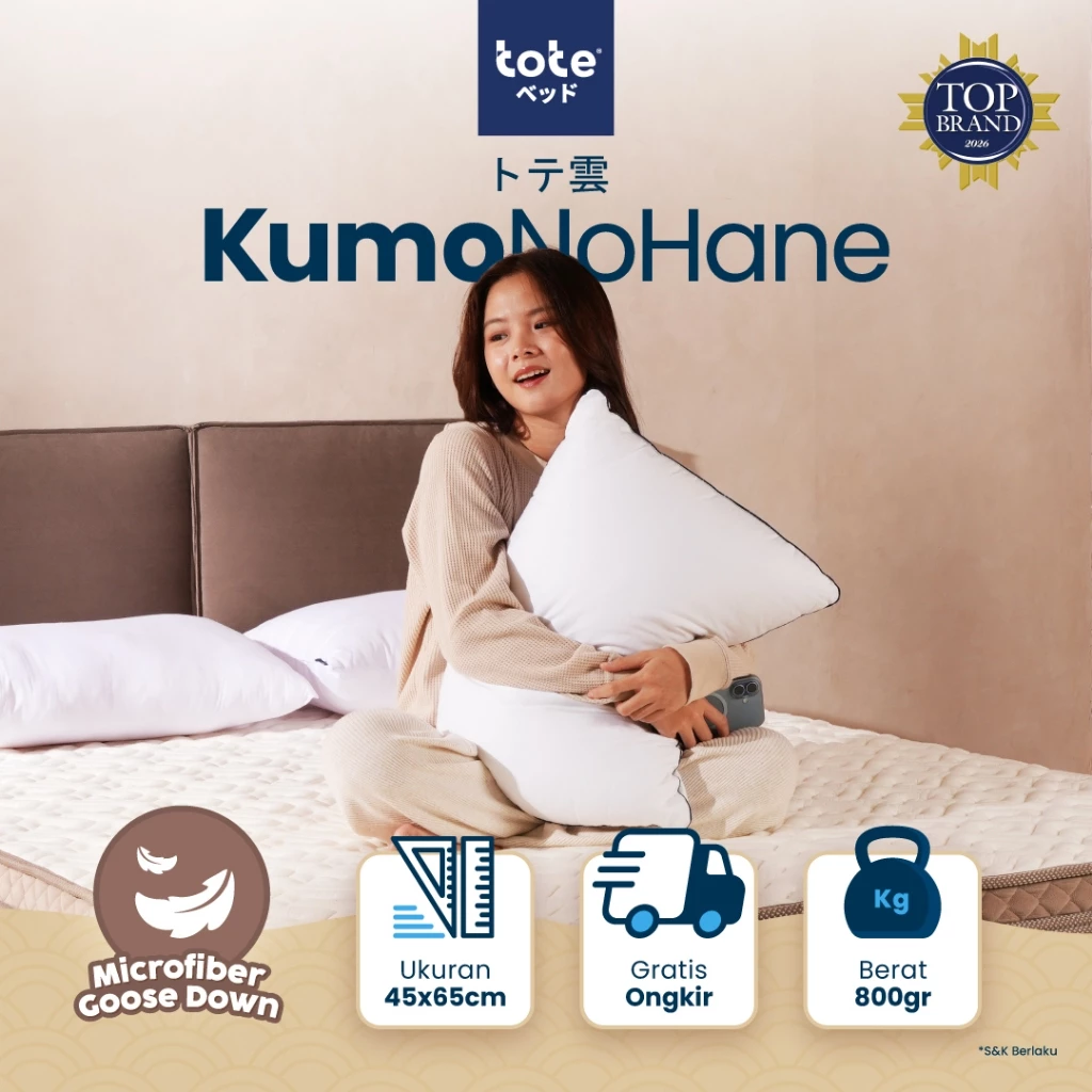 Tote Kumo No Hane Pillow | Bantal Tidur Microfiber Goose Down Bulu Angsa Sintetik - foto 1