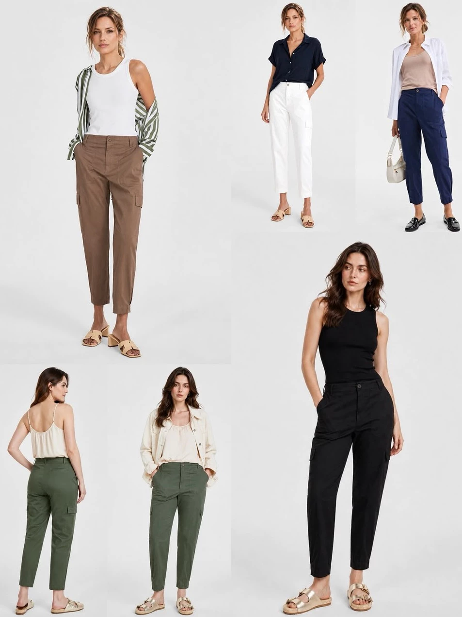 Celana Cargo Wanita ONT Women's Tapered Ankle-Length Cargo Pants - 2928