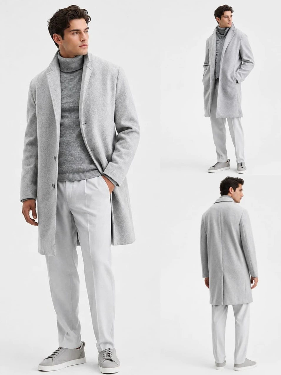 Jaket Panjang Long Coat Pria AF Men's Modular Wool Coat - 2958