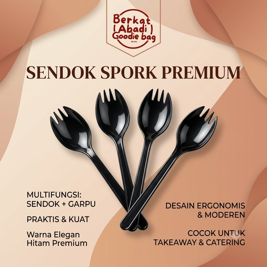 Jual (100 bj) Sendak Garpu Plastik Sendok Spork 2 in 1 Sendok Makan ...
