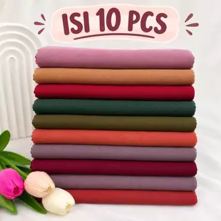 Isi 10 Pcs Hijab Segiempat Paris Voal Anti Licin